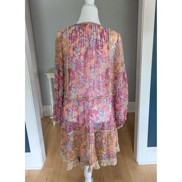 Anthropologie Letruelse Boho Sheer Dress OVersized Sheer Cover-Up Size Small - Picture 5 of 14